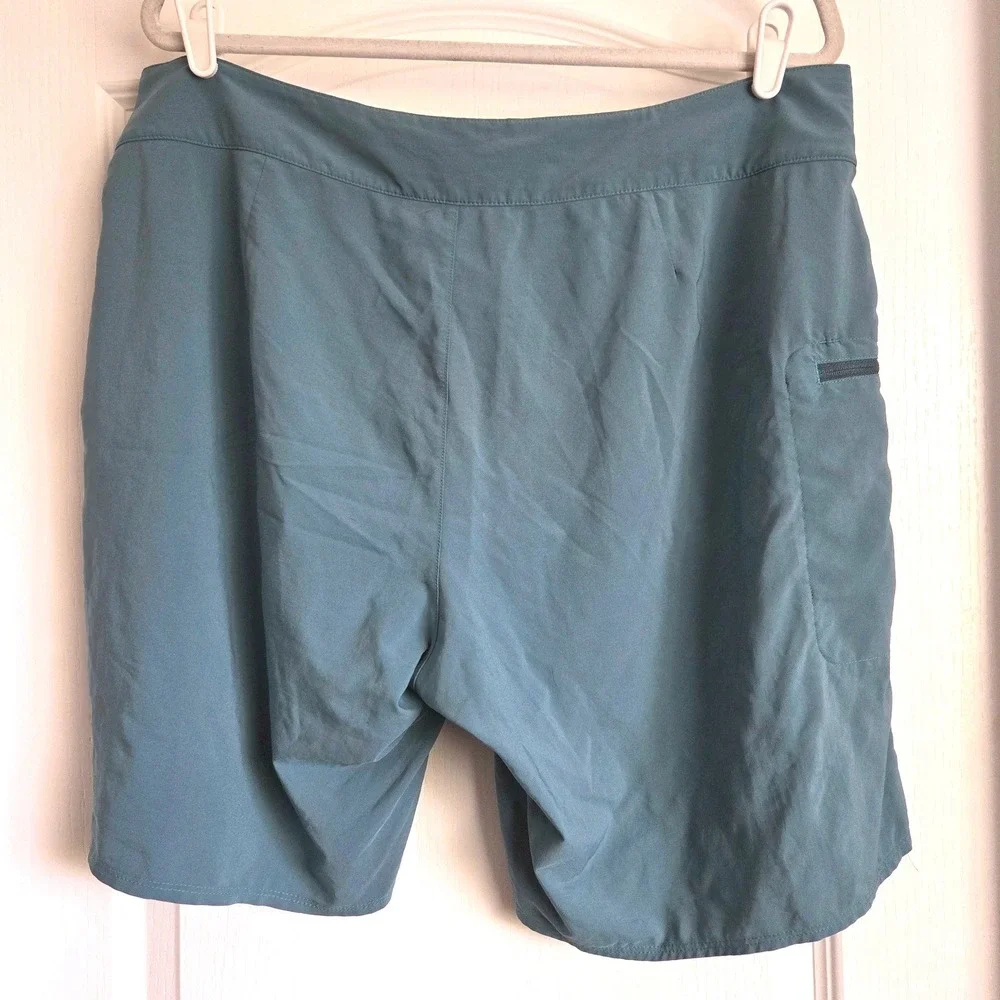 Patagonia Stretch Planing Board Shorts Mens Tasmanian Teal Blue Sz 36 Beach Pool
